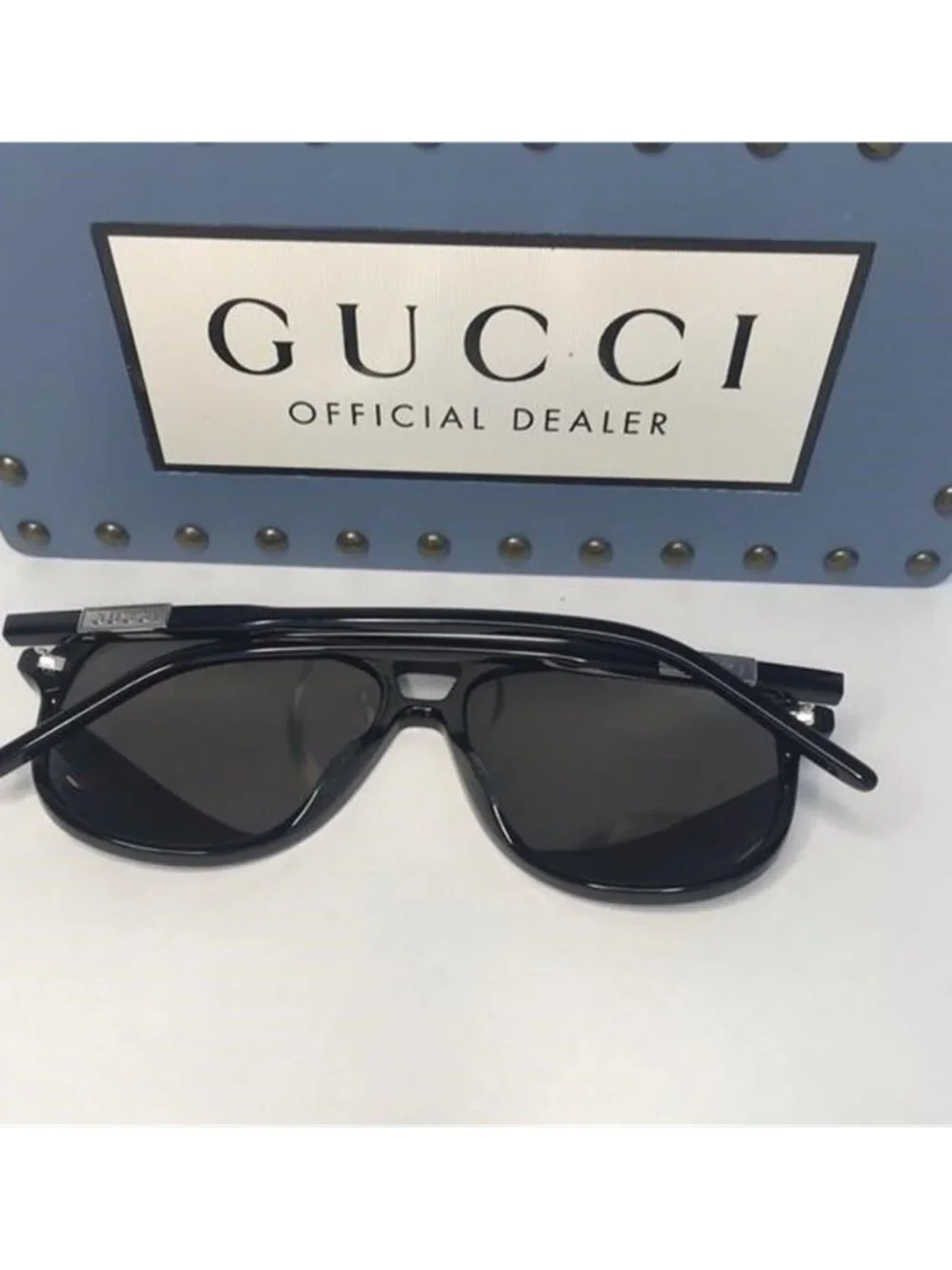 New- GUCCI GG1156S-001 57 Acetate Black-Grey Sunglasses